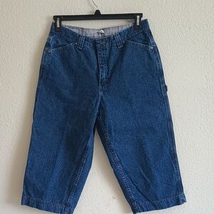 Lee Blue Relaxed Fit Capri Jeans